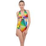 bring colors to your day Halter Front Plunge Swimsuit