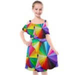 bring colors to your day Kids  Cut Out Shoulders Chiffon Dress