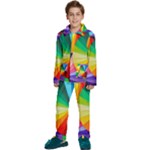 bring colors to your day Kids  Long Sleeve Velvet Pajamas Set