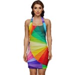 bring colors to your day Sleeveless Wide Square Neckline Ruched Bodycon Dress