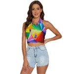 bring colors to your day Backless Halter Cami Shirt
