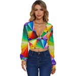 bring colors to your day Long Sleeve Deep-V Velour Top