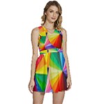 bring colors to your day Sleeveless High Waist Mini Dress