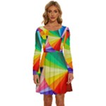 bring colors to your day Long Sleeve Wide Neck Velvet Dress
