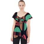 Abstract Geometric Pattern Lace Front Dolly Top