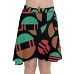 Abstract Geometric Pattern Chiffon Wrap Front Skirt
