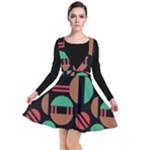 Abstract Geometric Pattern Plunge Pinafore Dress