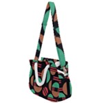 Abstract Geometric Pattern Rope Handles Shoulder Strap Bag