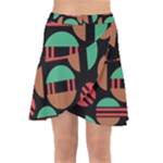Abstract Geometric Pattern Wrap Front Skirt