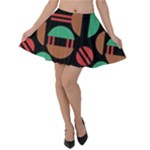 Abstract Geometric Pattern Velvet Skater Skirt
