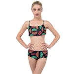Abstract Geometric Pattern Layered Top Bikini Set