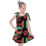 Abstract Geometric Pattern Kids  Tie Up Tunic Dress