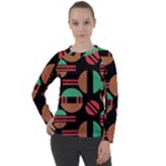 Abstract Geometric Pattern Women s Long Sleeve Raglan T-Shirt