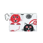Cat Little Ball Animal Canvas Cosmetic Bag (Small)