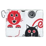 Cat Little Ball Animal Canvas Cosmetic Bag (XL)