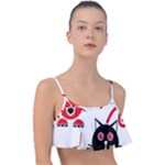 Cat Little Ball Animal Frill Bikini Top