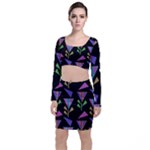 Abstract Pattern Flora Flower Top and Skirt Sets