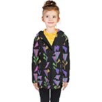 Abstract Pattern Flora Flower Kids  Double Breasted Button Coat