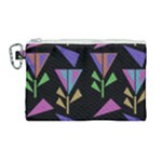 Abstract Pattern Flora Flower Canvas Cosmetic Bag (Large)