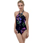 Abstract Pattern Flora Flower Go with the Flow One Piece Swimsuit