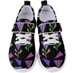Abstract Pattern Flora Flower Women s Velcro Strap Shoes