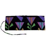 Abstract Pattern Flora Flower Roll Up Canvas Pencil Holder (S)