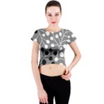 Abstract Nature Black White Crew Neck Crop Top