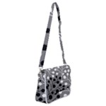 Abstract Nature Black White Shoulder Bag with Back Zipper