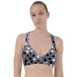 Abstract Nature Black White Sweetheart Sports Bra