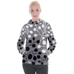 Abstract Nature Black White Women s Hooded Pullover