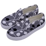 Abstract Nature Black White Kids  Canvas Slip Ons