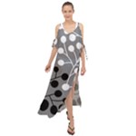 Abstract Nature Black White Maxi Chiffon Cover Up Dress