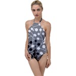 Abstract Nature Black White Go with the Flow One Piece Swimsuit