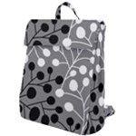 Abstract Nature Black White Flap Top Backpack