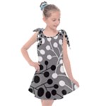 Abstract Nature Black White Kids  Tie Up Tunic Dress