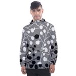 Abstract Nature Black White Men s Front Pocket Pullover Windbreaker