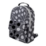Abstract Nature Black White Flap Pocket Backpack (Large)