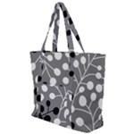 Abstract Nature Black White Zip Up Canvas Bag