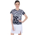 Abstract Nature Black White Women s Sports Top