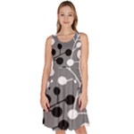 Abstract Nature Black White Knee Length Skater Dress With Pockets