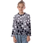 Abstract Nature Black White Kids  Frill Detail T-Shirt