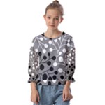 Abstract Nature Black White Kids  Cuff Sleeve Top