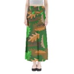 Leaves Foliage Pattern Oak Autumn Full Length Maxi Skirt