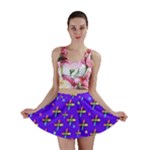 Abstract Background Cross Hashtag Mini Skirt