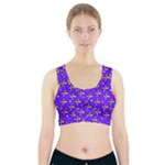 Abstract Background Cross Hashtag Sports Bra With Pocket