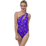 Abstract Background Cross Hashtag To One Side Swimsuit
