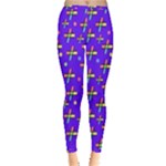 Abstract Background Cross Hashtag Inside Out Leggings