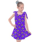 Abstract Background Cross Hashtag Kids  Tie Up Tunic Dress