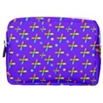 Abstract Background Cross Hashtag Make Up Pouch (Medium)