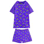 Abstract Background Cross Hashtag Kids  Swim T-Shirt and Shorts Set